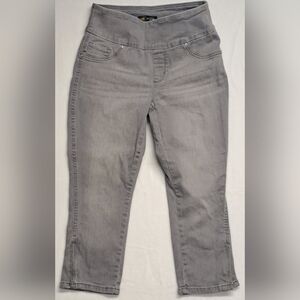 Lee Slim Fit Sculpting Mid rise Jeggings Capri Jeans Denim 2 Grey Stretch